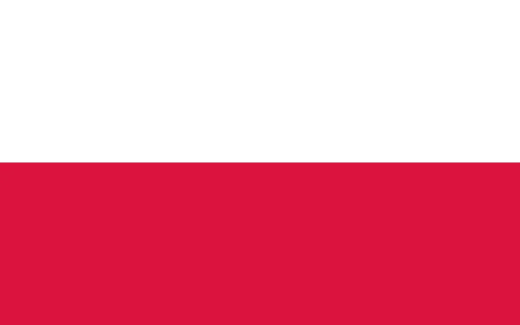 A bandeira polonesa tem duas faixas horizontais de largura igual.