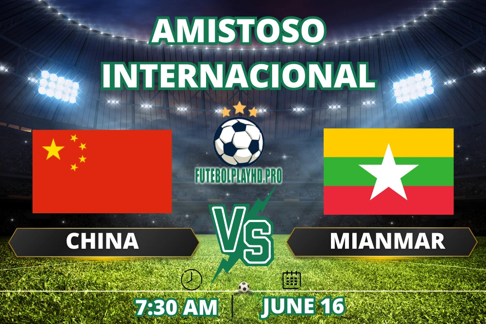 A faixa da partida da Liga Internacional Amistoso entre China e Myanmar