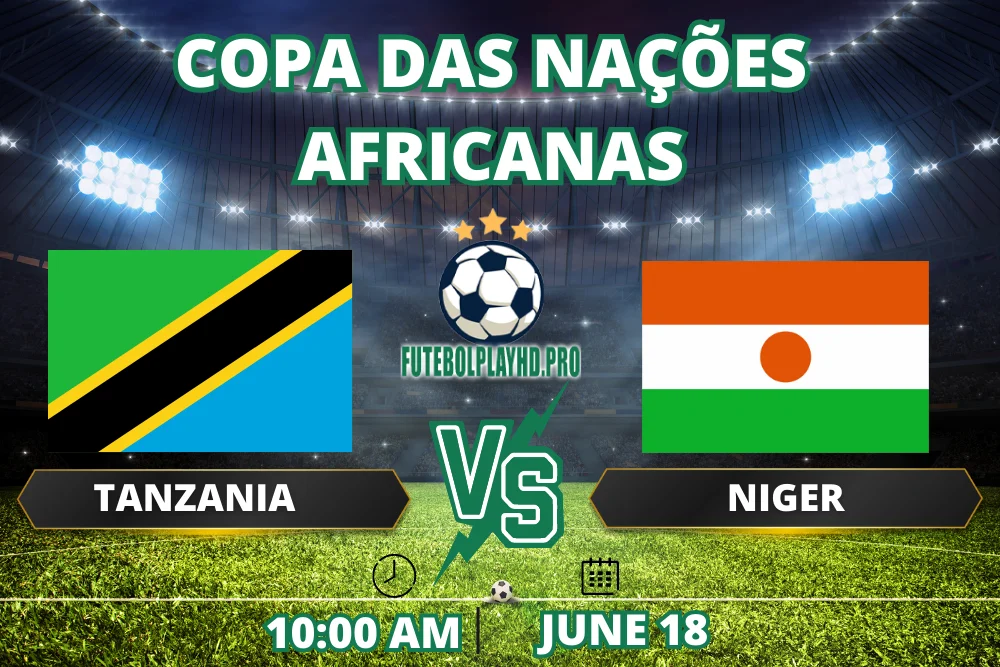 As faixas brilhantes de Tanzânia e Níger simbolizavam a partida de futebol da Copa das Nações Africanas.