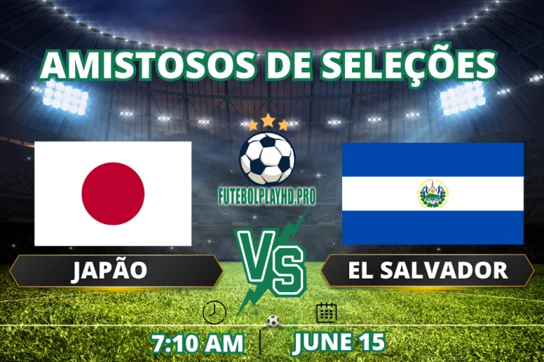 Banner da partida Japão x El Salvador para amistosos internacionais.