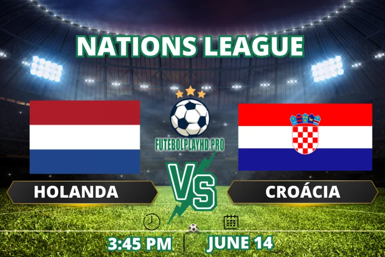 Banner do jogo da UEFA Nations League entre Holanda e Croácia.