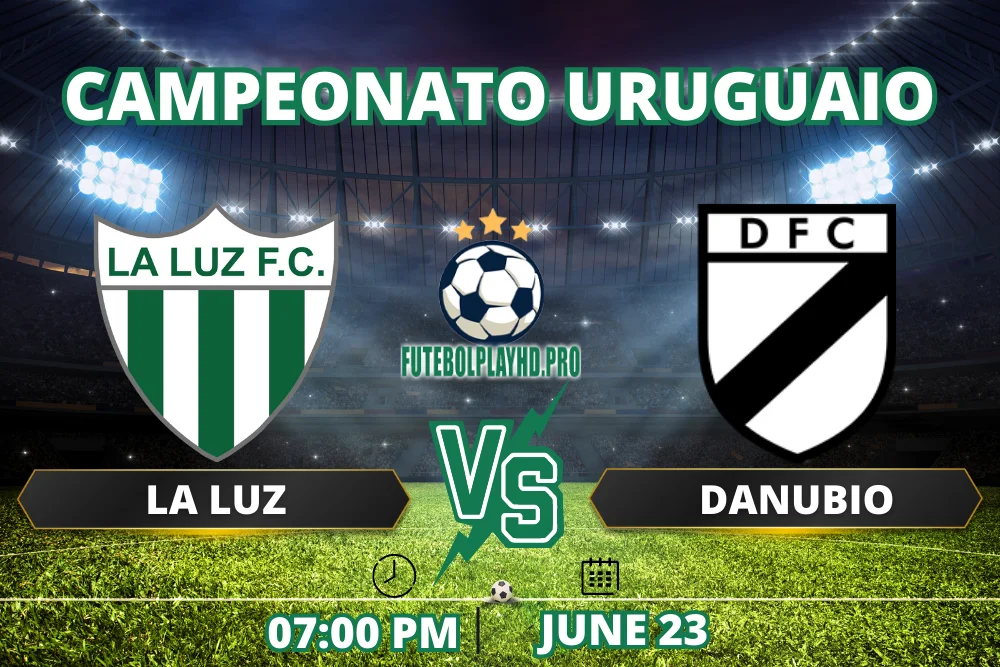  Banner do jogo de futebol La Luz x Danubio, mostrando a emoção e a expectativa desse jogo emocionante pelo Campeonato Uruguaio