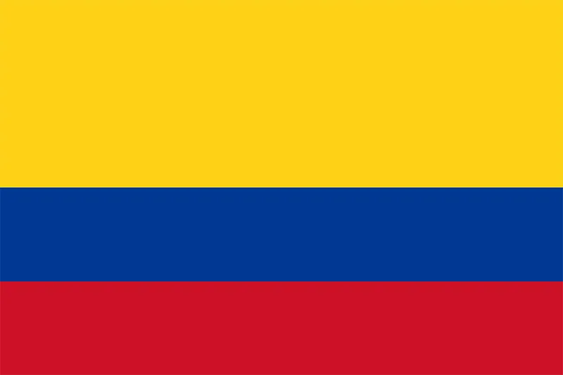 As três cores da bandeira da Colômbia representam a sua diversidade, paixão e beleza natural. O amarelo simboliza os abundantes recursos naturais e o sol brilhante da Colômbia. O azul representa os dois oceanos da nação, o Pacífico e as Caraíbas, e os seus rios. Os colombianos se sacrificaram e demonstraram valor ao longo da história.