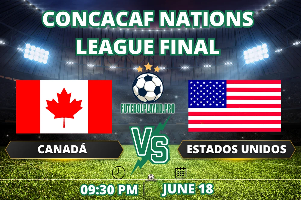  Um banner cativante que mostra a intensa competição entre o Canadá e os Estados Unidos na tão esperada final da Liga das Nações