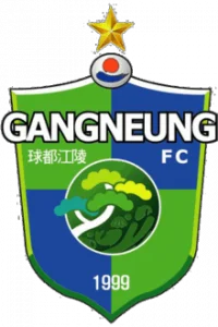 Um emblema que representa o Gangneung City, um renomado clube de futebol da Coreia do Sul