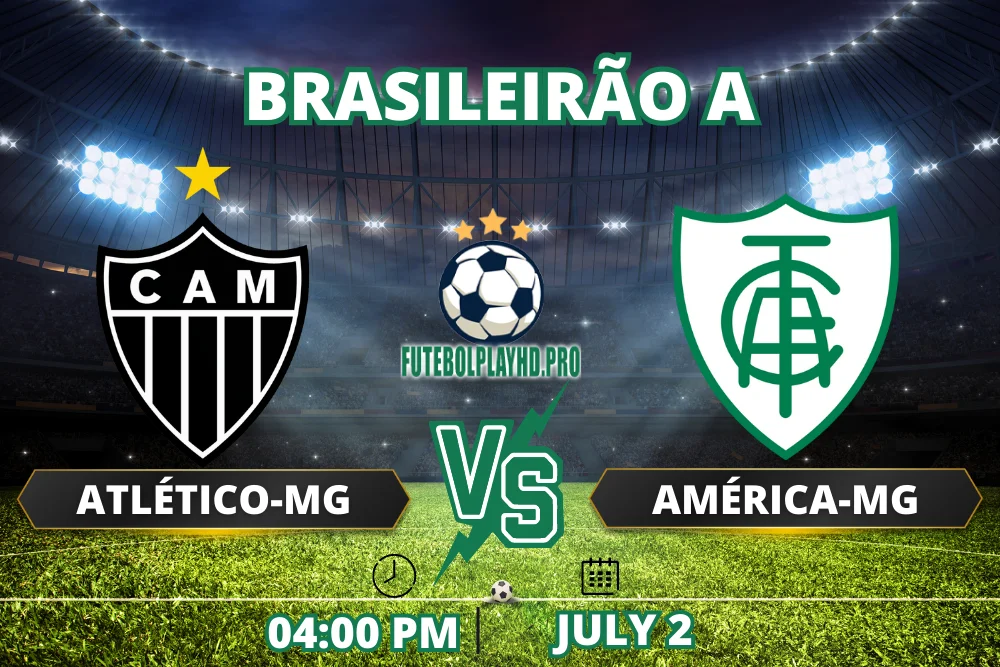 Banner de jogo de futebol Atlético-MG x América-MG para o Campeonato Brasileiro