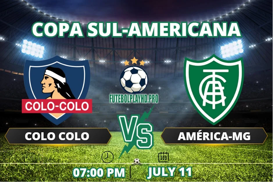 Banner de jogo de futebol Colo-colo x América MG para a Copa Sul-Americana