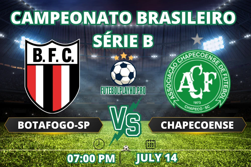 Banner do jogo de futebol Botafogo-SP x Chapecoense pela Série B do Campeonato Brasileiro