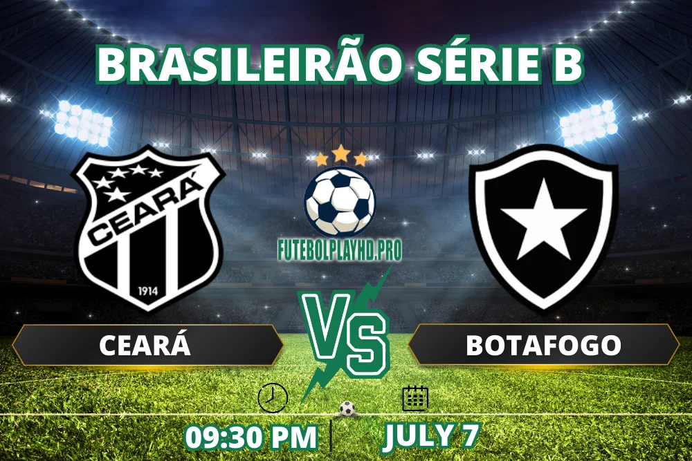 Banner do jogo de futebol Botafogo x Ceará pela Série B do Campeonato Brasileiro