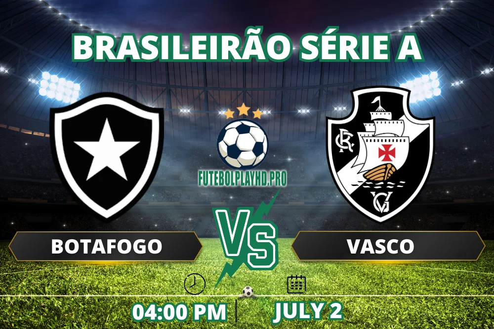 Banner do jogo de futebol Botafogo x Vasco pelo Campeonato Brasileiro 