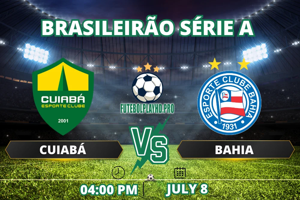 Banner do jogo de futebol Cuiabá x Bahia pela Série A do Campeonato Brasileiro