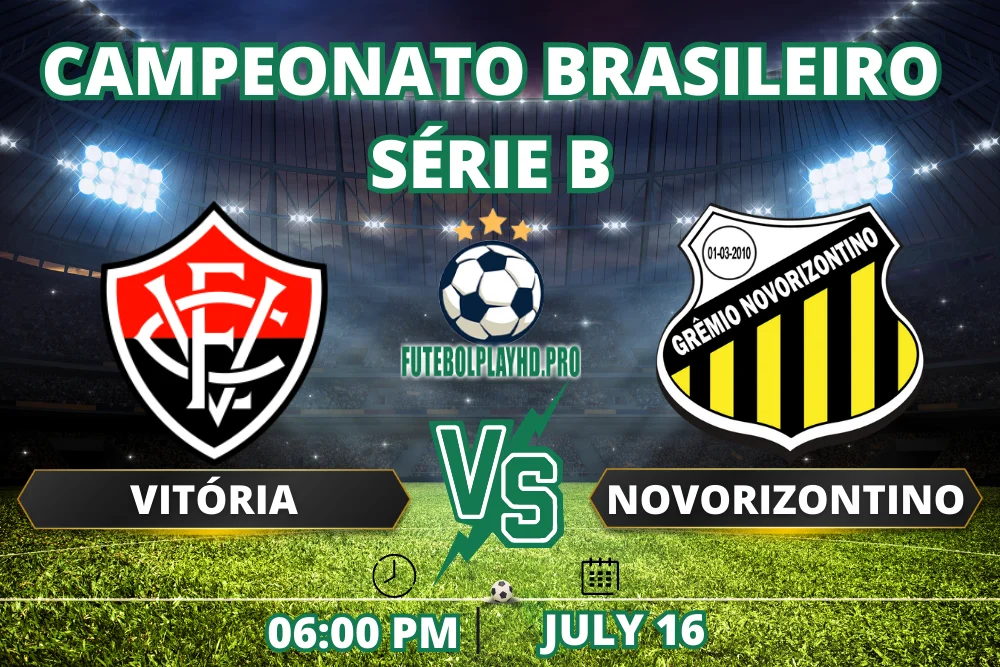 Banner do jogo de futebol Vitória x Novorizontino pela Série B do Campeonato Brasileiro