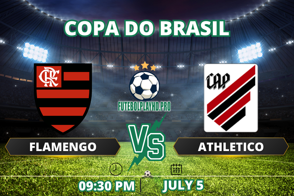 Banner do jogo de futebol Athletico-PR x Flamengo pela Copa do Brasil