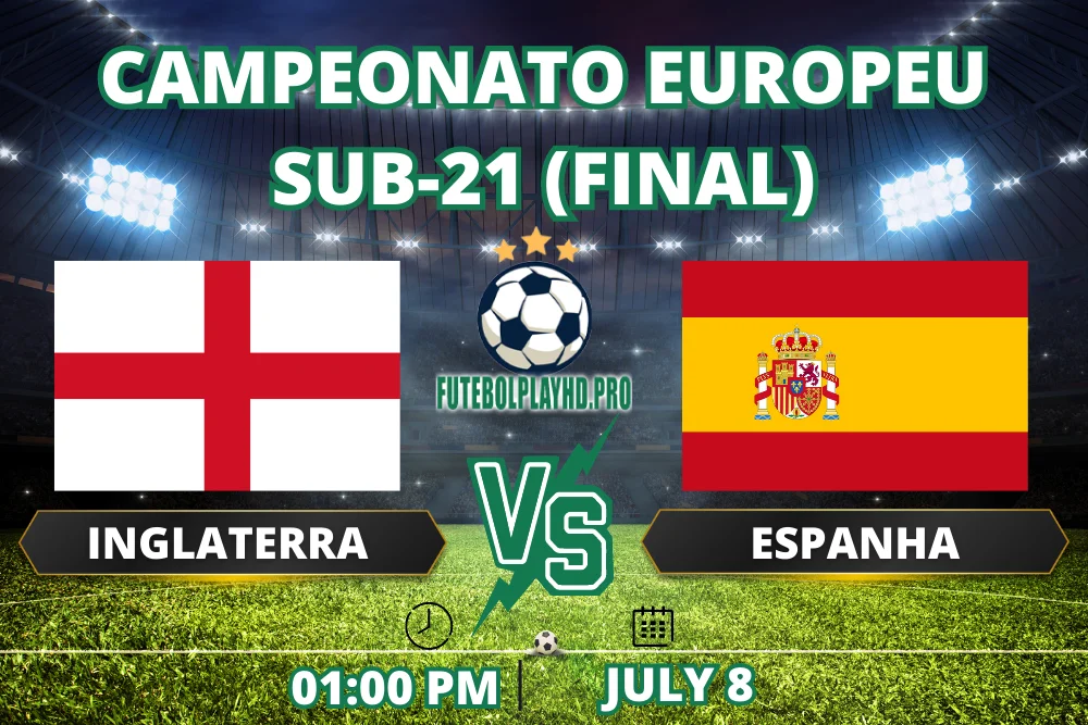 Inglaterra x Espanha ffaixa de jogo de futebol do Campeonato Europeu Sub-21 (Final)