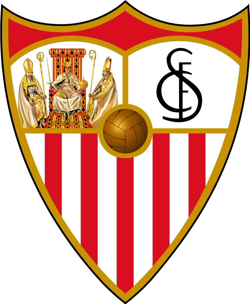O logotipo característico do time de futebol Sevilha