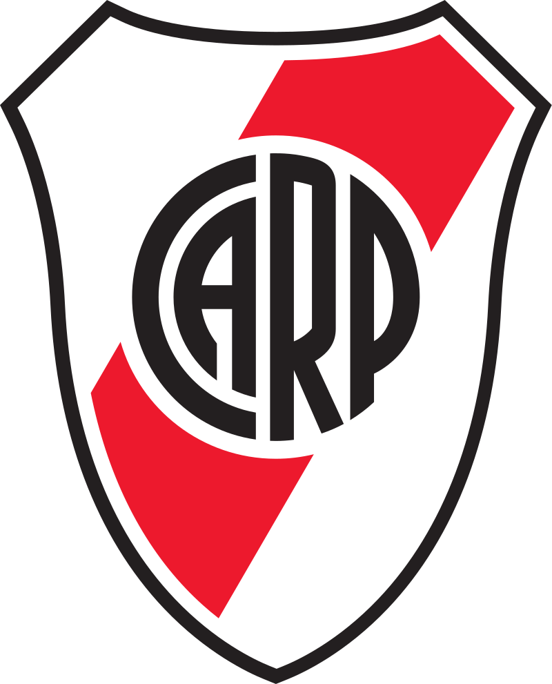 O logotipo icônico do time de futebol River Plate